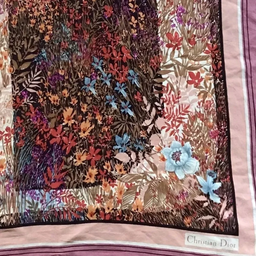 🎆very RARE Vintage CHRISTIAN DIOR silk scarf made in France